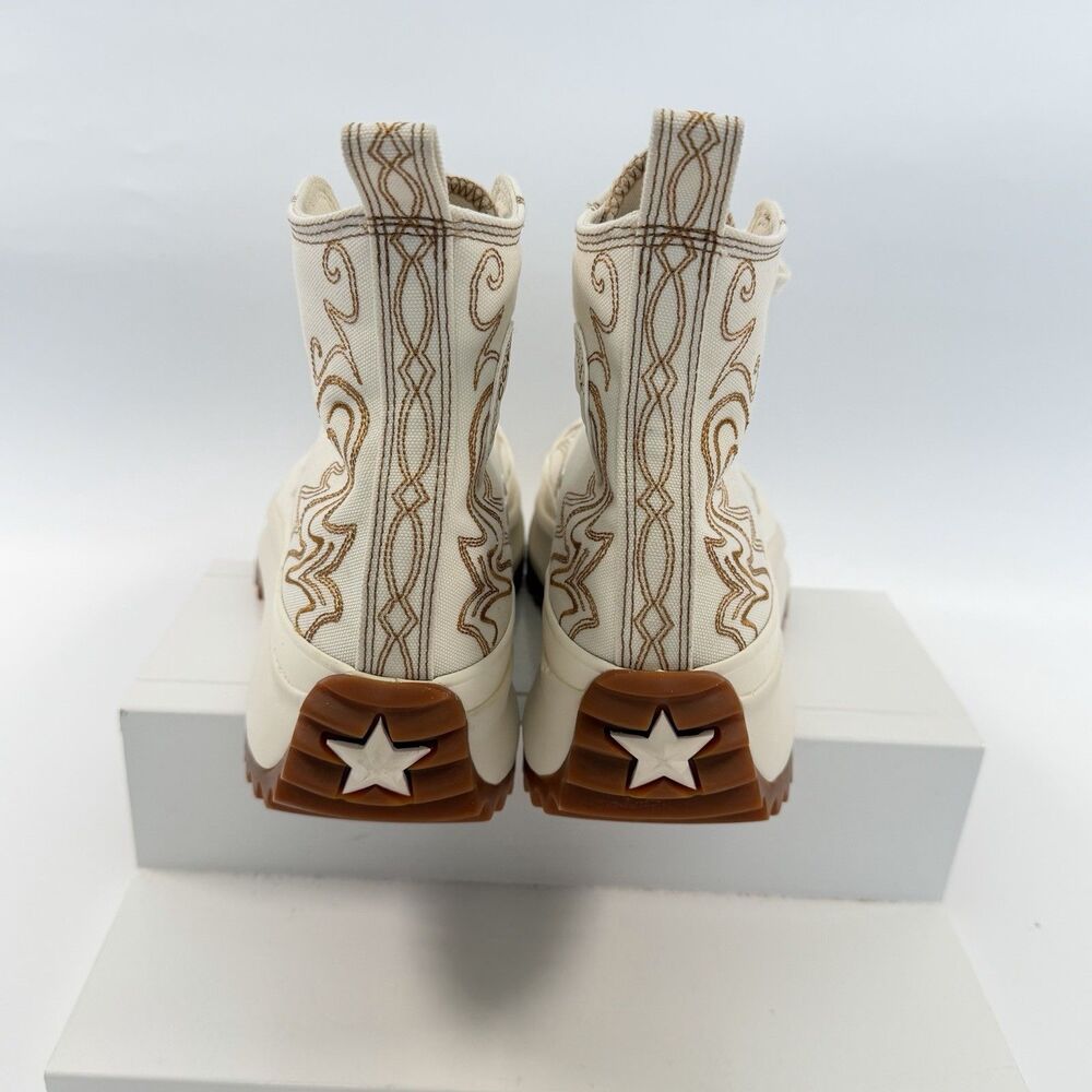 Converse CTAS Run Star Hike Platform Western Embroidery Womens White Size 10 - Picture 8 of 12
